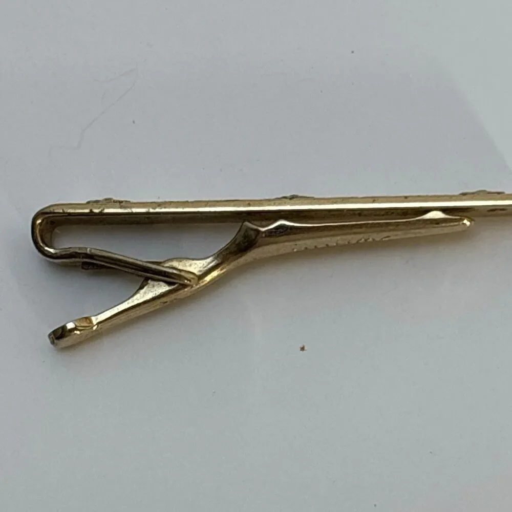 Vintage SWANK gold tone tie tack bar & cufflinks new orleans saints Fleur de Lis
